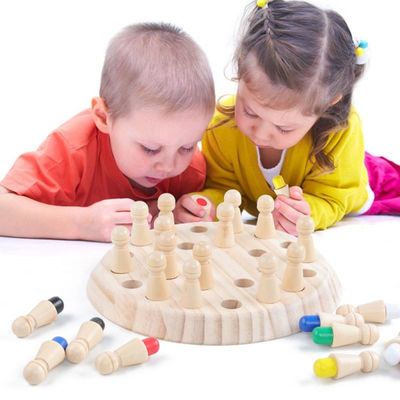 5.5cm hölzernes Montessori Baby spielt Gedächtnis Matchstick-Schach-Spiel