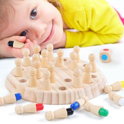 5.5cm hölzernes Montessori Baby spielt Gedächtnis Matchstick-Schach-Spiel
