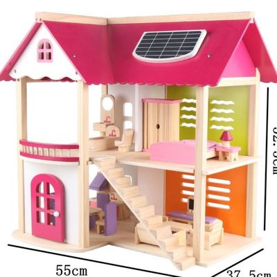 Natürliche 37.5cm Diy hölzerne Puppenhaus-Möbel hölzerner Toy House Furniture