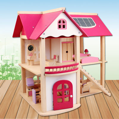 Natürliche 37.5cm Diy hölzerne Puppenhaus-Möbel hölzerner Toy House Furniture