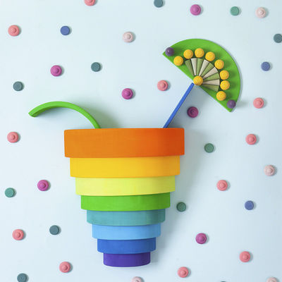 Pädagogische 35cm 7cm Holzklötze Spielwaren-Regenbogen, dieblöcke stapeln