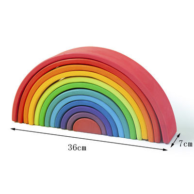 Pädagogische 35cm 7cm Holzklötze Spielwaren-Regenbogen, dieblöcke stapeln