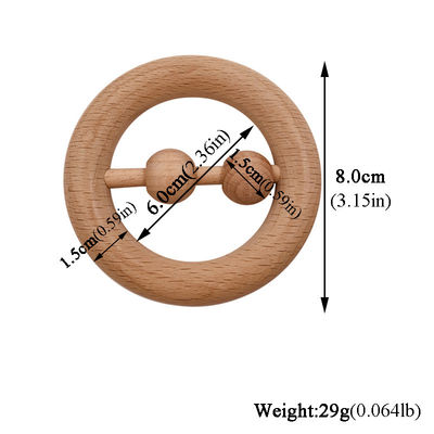 Medizinisches 5.5cm Silikon-Holz Teether hölzerne Doktoren Set