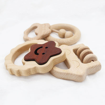 Medizinisches 5.5cm Silikon-Holz Teether hölzerne Doktoren Set