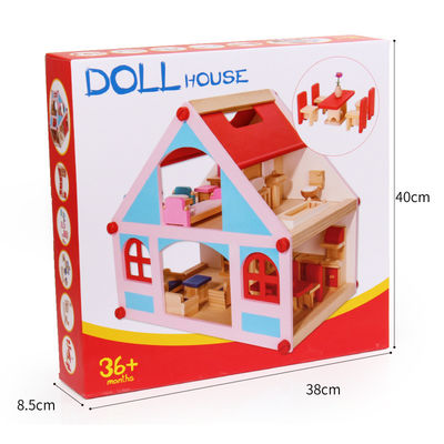 Puppenhaus-Spielwaren-Möbel der Villa38cm hölzerne gefärbt