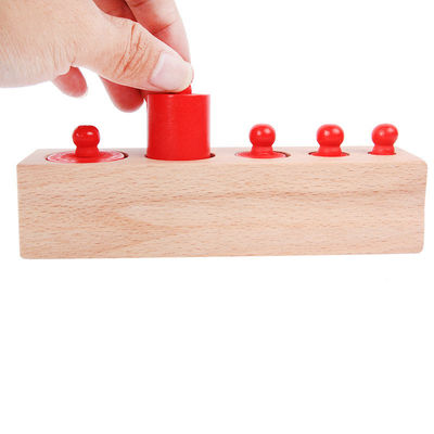 3cm sensorischer Zylinderblock-Vorschule Zylinder-Sockel Montessori Knobbed