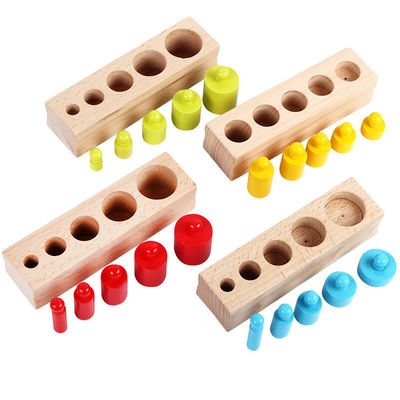 3cm sensorischer Zylinderblock-Vorschule Zylinder-Sockel Montessori Knobbed