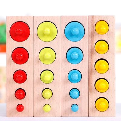3cm sensorischer Zylinderblock-Vorschule Zylinder-Sockel Montessori Knobbed