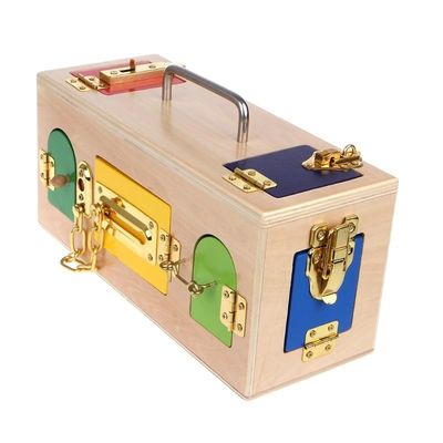 Hölzernes Montessori Baby des Verschluss-Kasten-13.5cm spielt pädagogische hölzerne Puzzlespiele