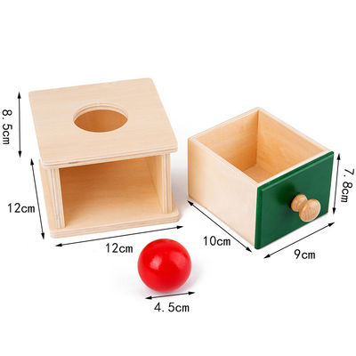12cm sensorisches hölzernes Montessori Baby spielt Montessori-Fach-Kasten farbiges Buchenholz