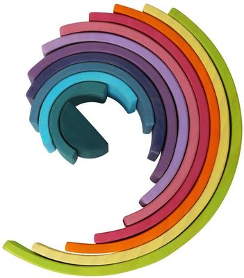 Regenbogen-hölzerner Regenbogen-Stapler 3D 2.75in stapelnder 12-teilig