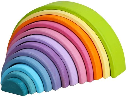 Regenbogen-hölzerner Regenbogen-Stapler 3D 2.75in stapelnder 12-teilig