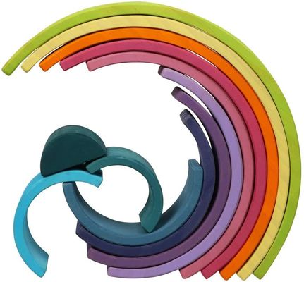 Regenbogen-hölzerner Regenbogen-Stapler 3D 2.75in stapelnder 12-teilig