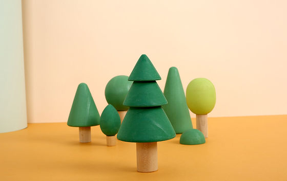 Giftige Holzklötze des Regenbogen-7cm Forest Trees Wooden Tree Blocks nicht