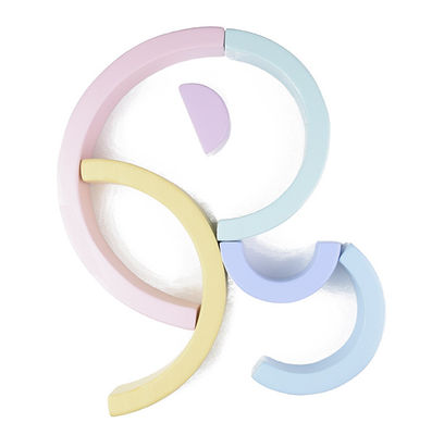 Sieben hölzerner Regenbogen-Stapler Toy Jengle Arched der Farbe13.5cm