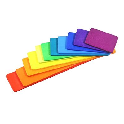 Hölzerner Regenbogen-Stapler Toy Macaron Beech 11 Los Burlywood