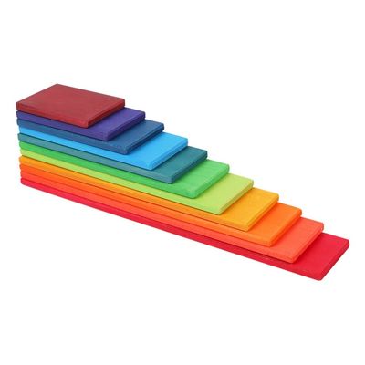 Hölzerner Regenbogen-Stapler Toy Macaron Beech 11 Los Burlywood