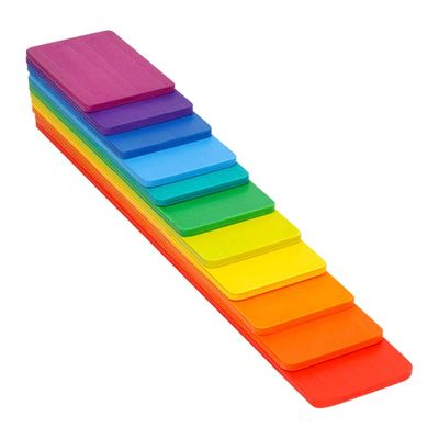 Hölzerner Regenbogen-Stapler Toy Macaron Beech 11 Los Burlywood