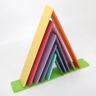 Hölzerner Regenbogen-Stapler Toy Macaron Beech 11 Los Burlywood