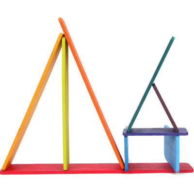 Hölzerner Regenbogen-Stapler Toy Macaron Beech 11 Los Burlywood