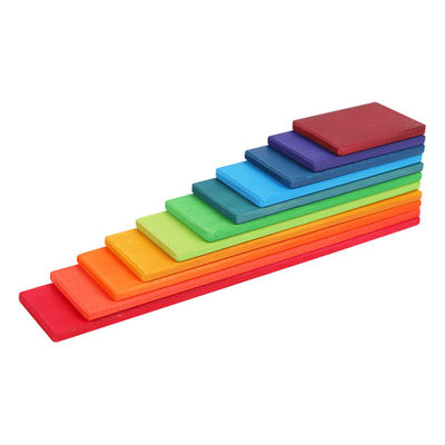 Hölzerner Regenbogen-Stapler Toy Macaron Beech 11 Los Burlywood