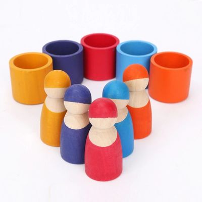 Exklusives stellte 12 Stücke Peg Rainbow Arch Stacker Toy-nicht giftiges nordisches ein