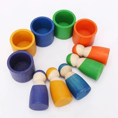 Exklusives stellte 12 Stücke Peg Rainbow Arch Stacker Toy-nicht giftiges nordisches ein