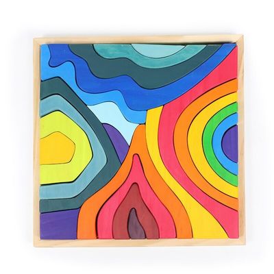 Kreativer fester 4.5cm großer Regenbogen, der Puzzlespiel-Tier stapelt