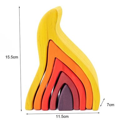 Hölzerner Felsen Coral Earth Wooden Blocks Toyss stellte balancierendes Block-Naturholz-Spielzeug ein
