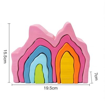 Hölzerner Felsen Coral Earth Wooden Blocks Toyss stellte balancierendes Block-Naturholz-Spielzeug ein