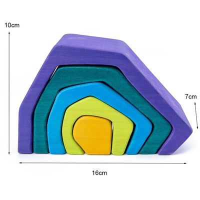 Hölzerner Felsen Coral Earth Wooden Blocks Toyss stellte balancierendes Block-Naturholz-Spielzeug ein