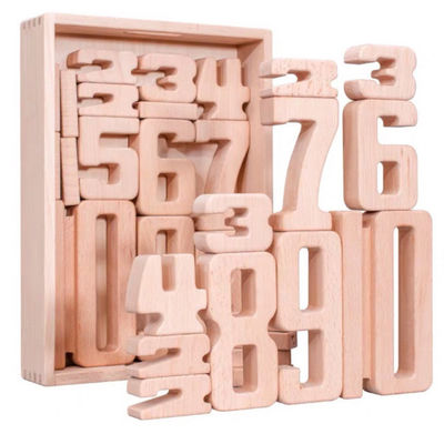 Pädagogische hölzerne Alphabet-und Zahl-Block-Mathe-Digital-Spielwaren ISO9001
