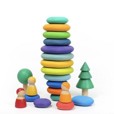 Zahl-hölzerne Bausteine 32pcs Digital balancieren Blöcke für Kleinkinder