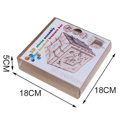 Spielt nordisches Holzklotz-Puzzlespiel INS den hölzernen mechanischen Kasten des Puzzlespiel-3d