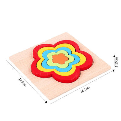 Spielt geometrisches Holzklotz-Puzzlespiel DIY 1cm zackiges Baby