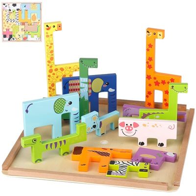 Holzklotz-Puzzlespiel des Wald1.7cm spielt Tierstadtholzklötze