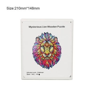 53g Lion Baby Building Blocks Wooden, der zackige tierische wechselwirkende Spiele stapelt
