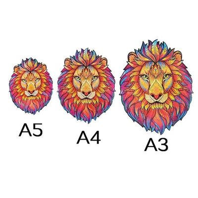 53g Lion Baby Building Blocks Wooden, der zackige tierische wechselwirkende Spiele stapelt