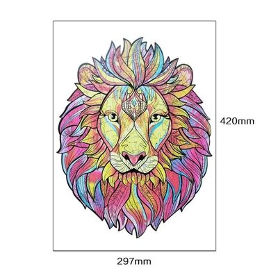 53g Lion Baby Building Blocks Wooden, der zackige tierische wechselwirkende Spiele stapelt