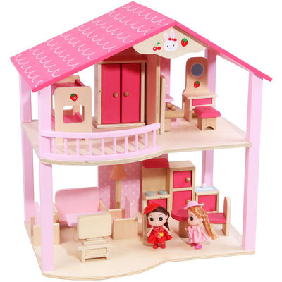 Natürliche handgemachte hölzerne Puppenhaus-Spielwaren DIY färbten ISO9001