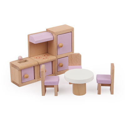 Klassische 10.5cm natürliche Mini Wooden Doll House Toys-Möbel