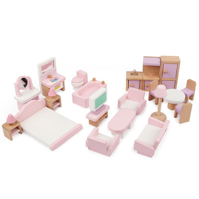 Klassische 10.5cm natürliche Mini Wooden Doll House Toys-Möbel