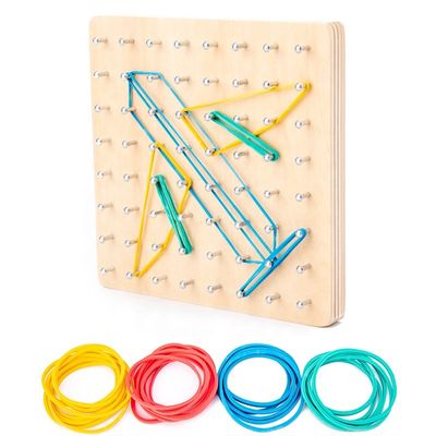 Bindungs-Nagel-hölzernes Mathe-Toy Math Wooden Blocks Montessoris der Kind15cm grafisches Brett