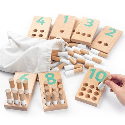 Laubsägen-hölzernes Zahl-Block-Spielwaren-Baby-pädagogische Spielwaren Digital 8cm