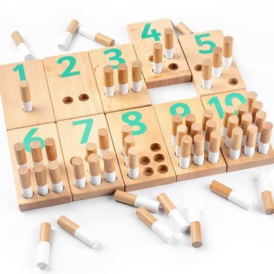 Laubsägen-hölzernes Zahl-Block-Spielwaren-Baby-pädagogische Spielwaren Digital 8cm