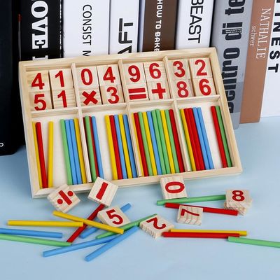 Mathe-Toy Montessori Counting Blocks Non-toxische Substanz Zahl-Digital 23cm hölzerne