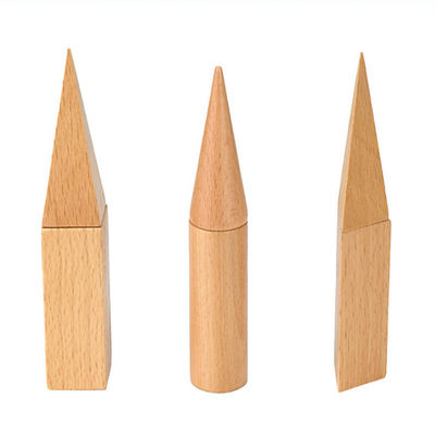 3D, das 5cm hölzernes Mathe Toy Geometric Wooden Blocks zählt