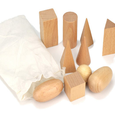 3D, das 5cm hölzernes Mathe Toy Geometric Wooden Blocks zählt