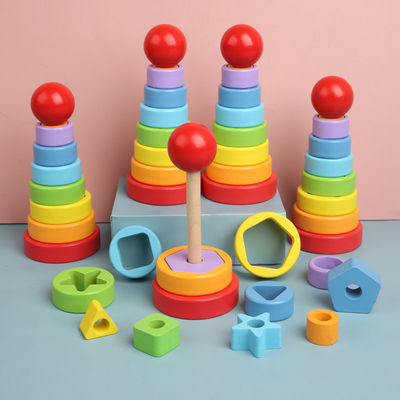 5.51in hölzernes Montessori Baby-Spielwaren-Buchenholz Teether