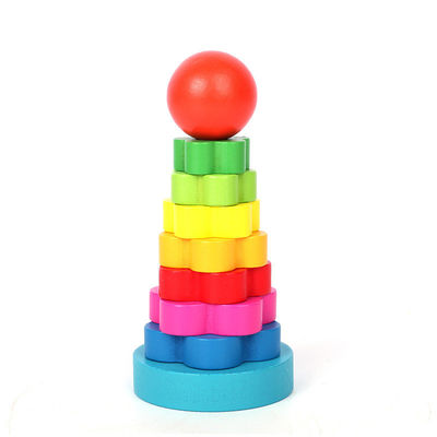 5.51in hölzernes Montessori Baby-Spielwaren-Buchenholz Teether
